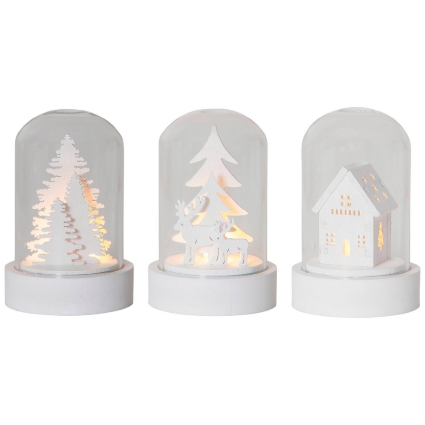 Eglo - SET 3x LED Christmas decorations LED/0,06W/1xCR2032 white