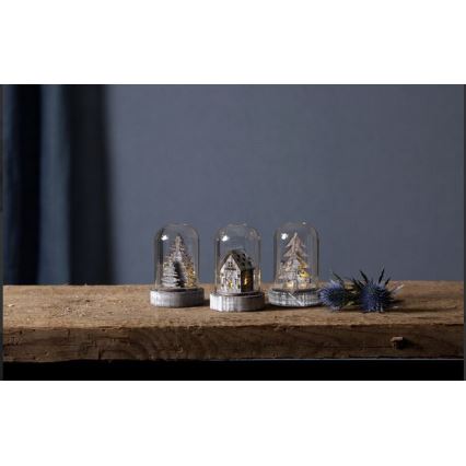 Eglo - Set of 3 LED Christmas decorations LED/0.06W/1xCR2032 brown