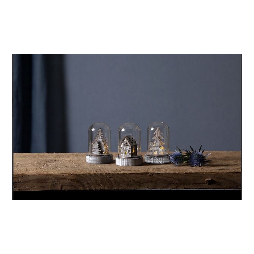 Eglo - Set of 3 LED Christmas decorations LED/0.06W/1xCR2032 brown