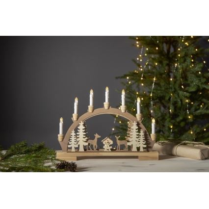 Eglo - LED Christmas candlestick 10xLED/0,03W/2xAA