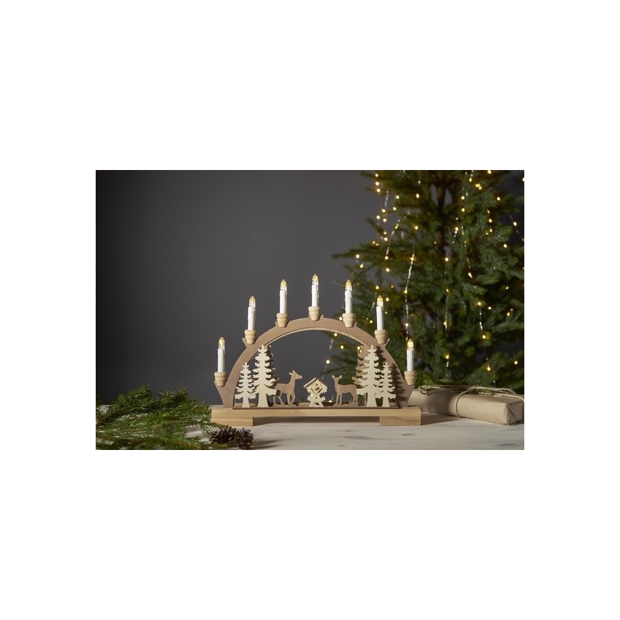 Eglo - LED Christmas candlestick 10xLED/0,03W/2xAA