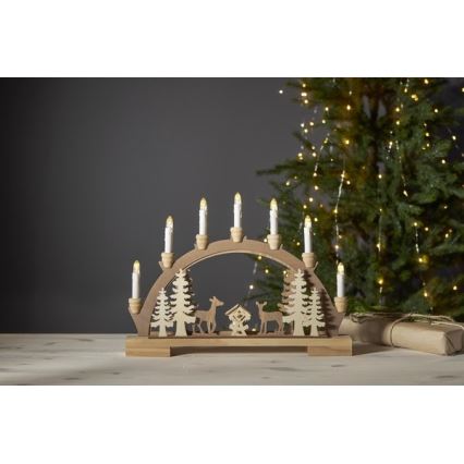 Eglo - LED Christmas candlestick 10xLED/0,03W/2xAA