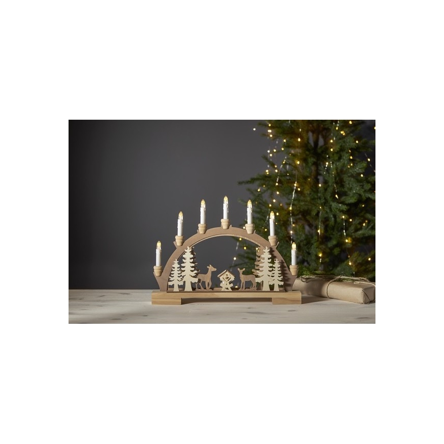 Eglo - LED Christmas candlestick 10xLED/0,03W/2xAA