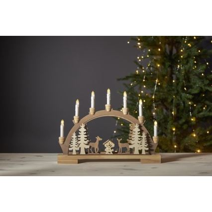 Eglo - LED Christmas candlestick 10xLED/0,03W/2xAA