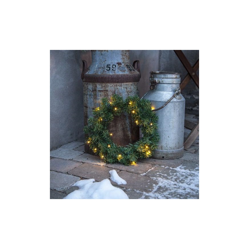 Eglo - LED Outdoor Christmas wreath with a sensor 20xLED/0,064W/3xAA IP44