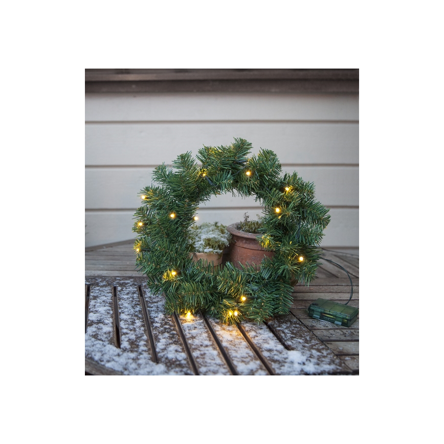 Eglo - LED Outdoor Christmas wreath with a sensor 20xLED/0,064W/3xAA IP44