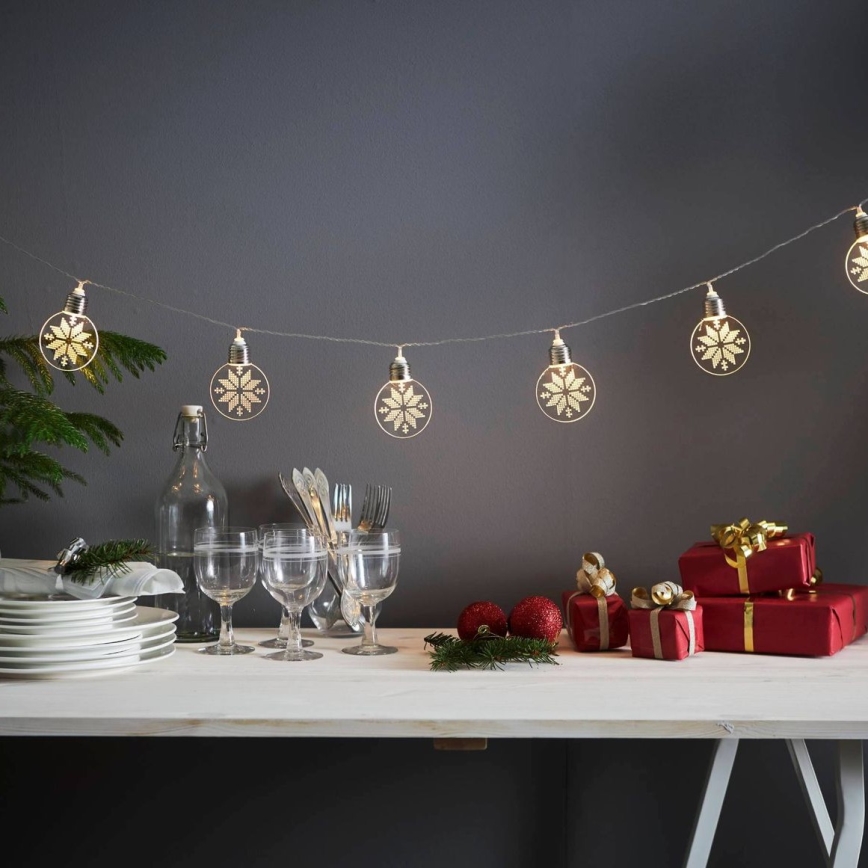 Eglo 411112 - LED Christmas chain ORNAMENT 10xLED/3xAA 2,4m warm white