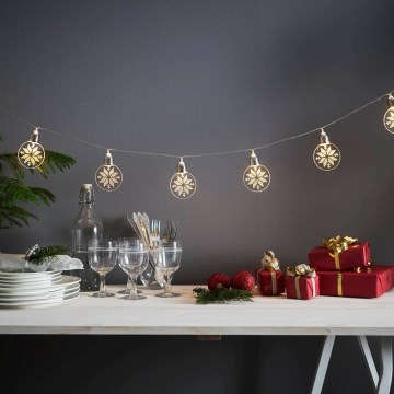 Eglo 411112 - LED Christmas string lights ORNAMENT 10xLED/3xAA 2.4m warm white