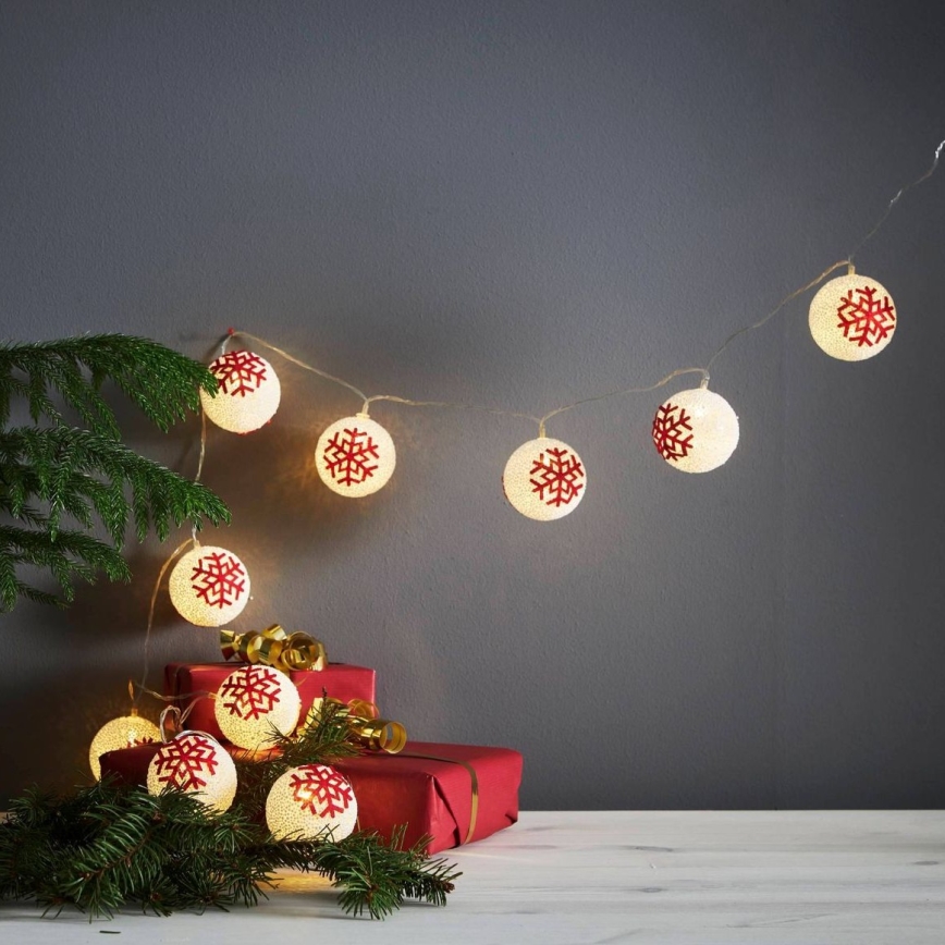 Eglo 411113 - LED Christmas chain ORNAMENT 10xLED/3xAA 1,65m warm white