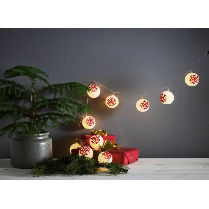 Eglo 411113 - LED Christmas chain ORNAMENT 10xLED/3xAA 1,65m warm white