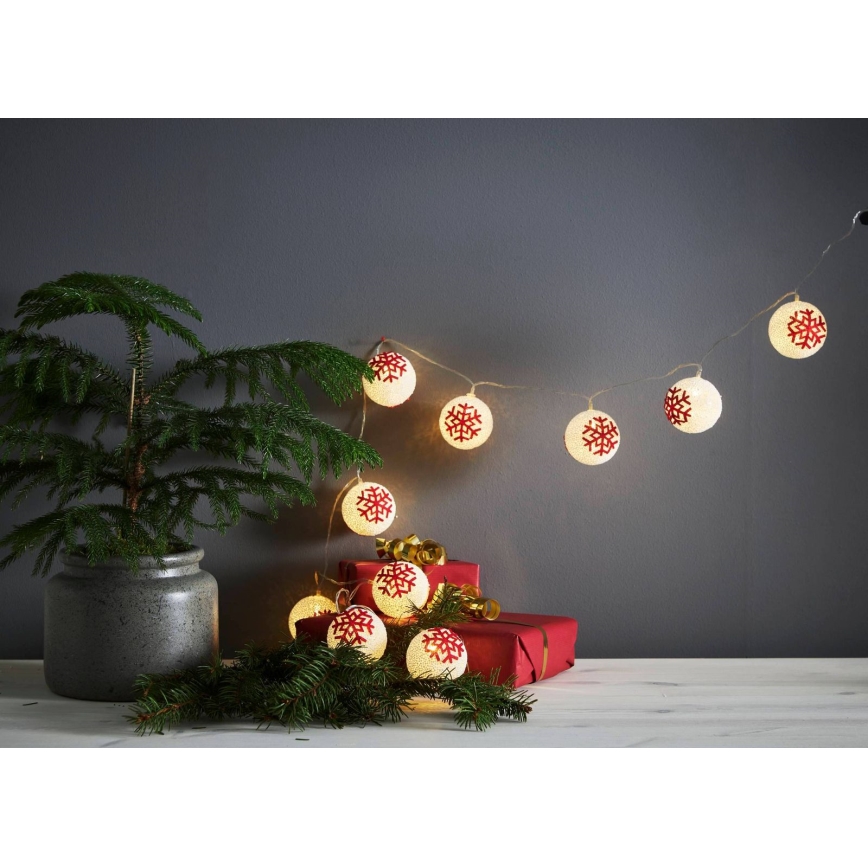 Eglo 411113 - LED Christmas chain ORNAMENT 10xLED/3xAA 1,65m warm white