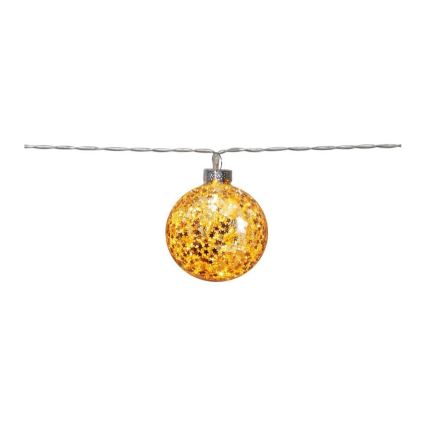 Eglo 411115 - LED Christmas string GLITTER 10xLED/2xAA 1.65 m warm white