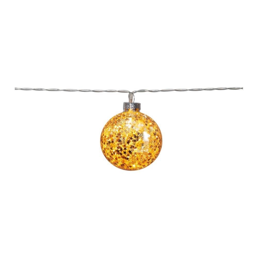 Eglo 411115 - LED Christmas string GLITTER 10xLED/2xAA 1.65 m warm white