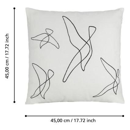 Eglo - Decorative pillow 45x45 cm white/black