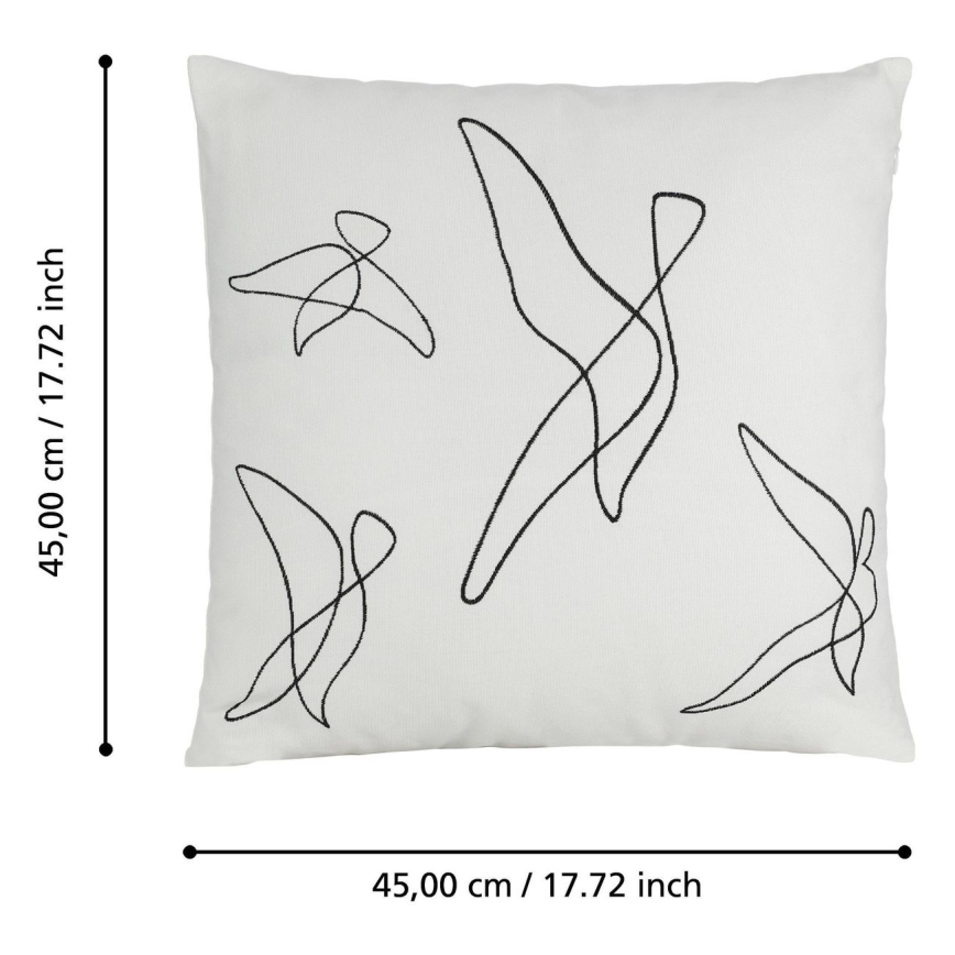 Eglo - Decorative pillow 45x45 cm white/black