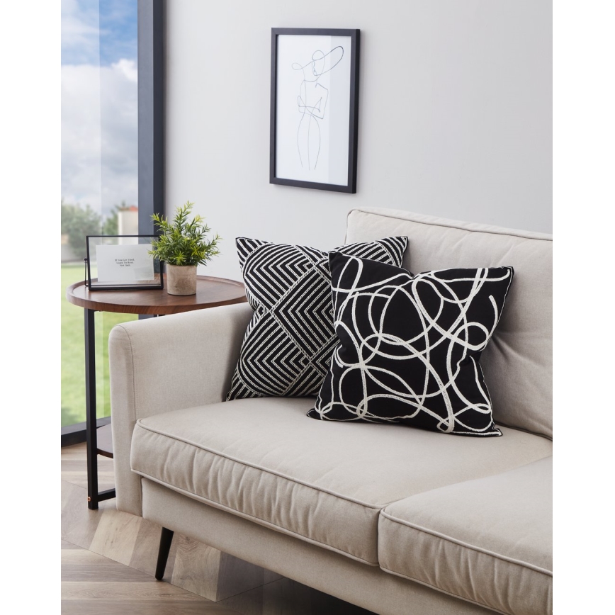 Eglo - Decorative pillow 45x45 cm black/white