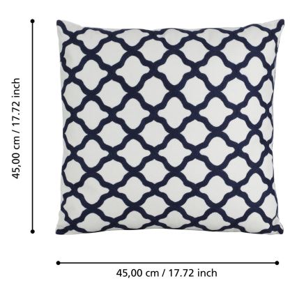 Eglo - Decorative pillow 45x45 cm white/blue
