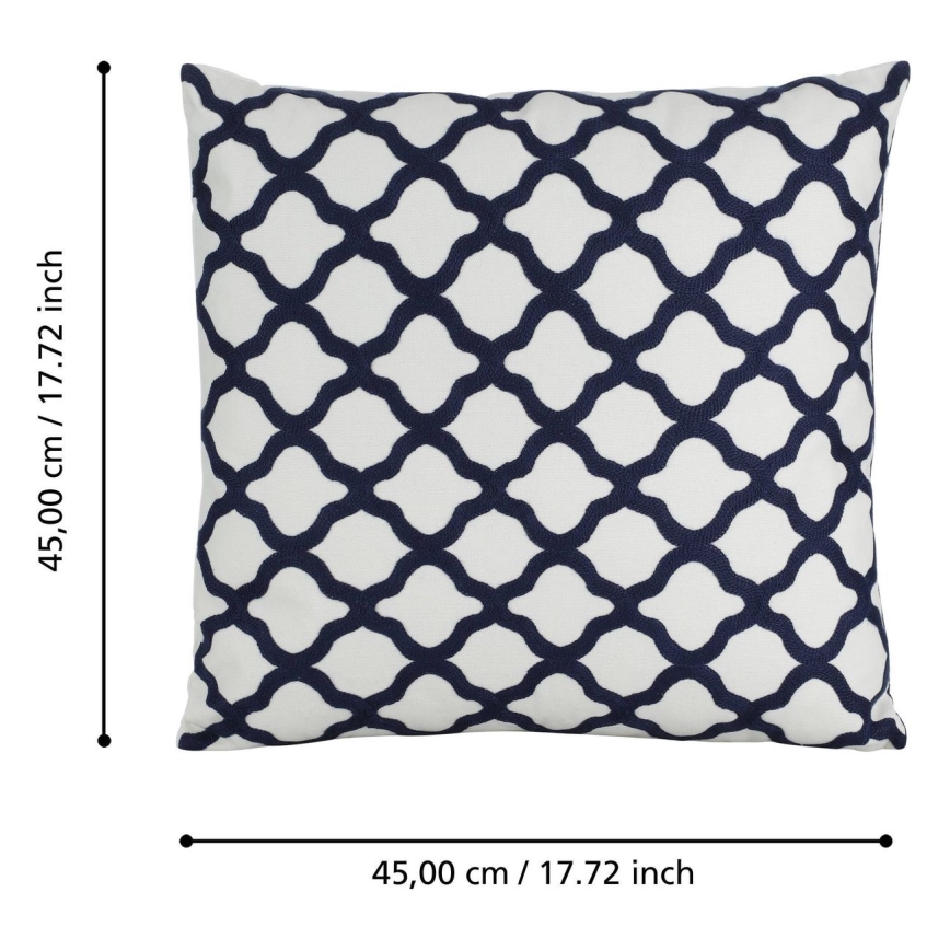 Eglo - Decorative pillow 45x45 cm white/blue