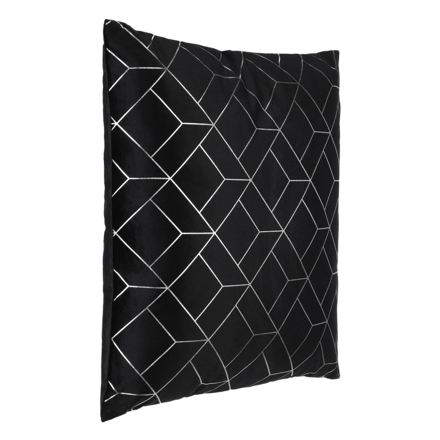 Eglo - Decorative pillow 45x45 cm black/silver
