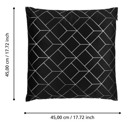 Eglo - Decorative pillow 45x45 cm black/silver