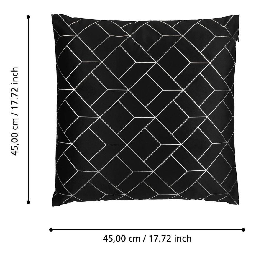 Eglo - Decorative pillow 45x45 cm black/silver