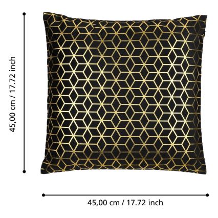 Eglo - Decorative pillow 45x45 cm black/gold