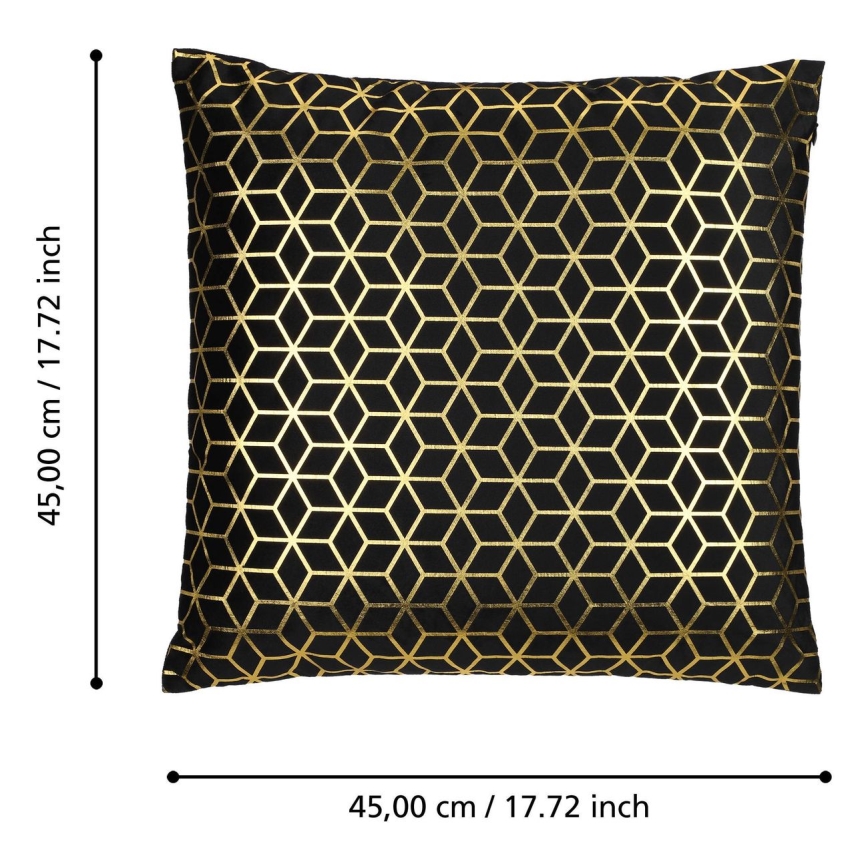 Eglo - Decorative pillow 45x45 cm black/gold