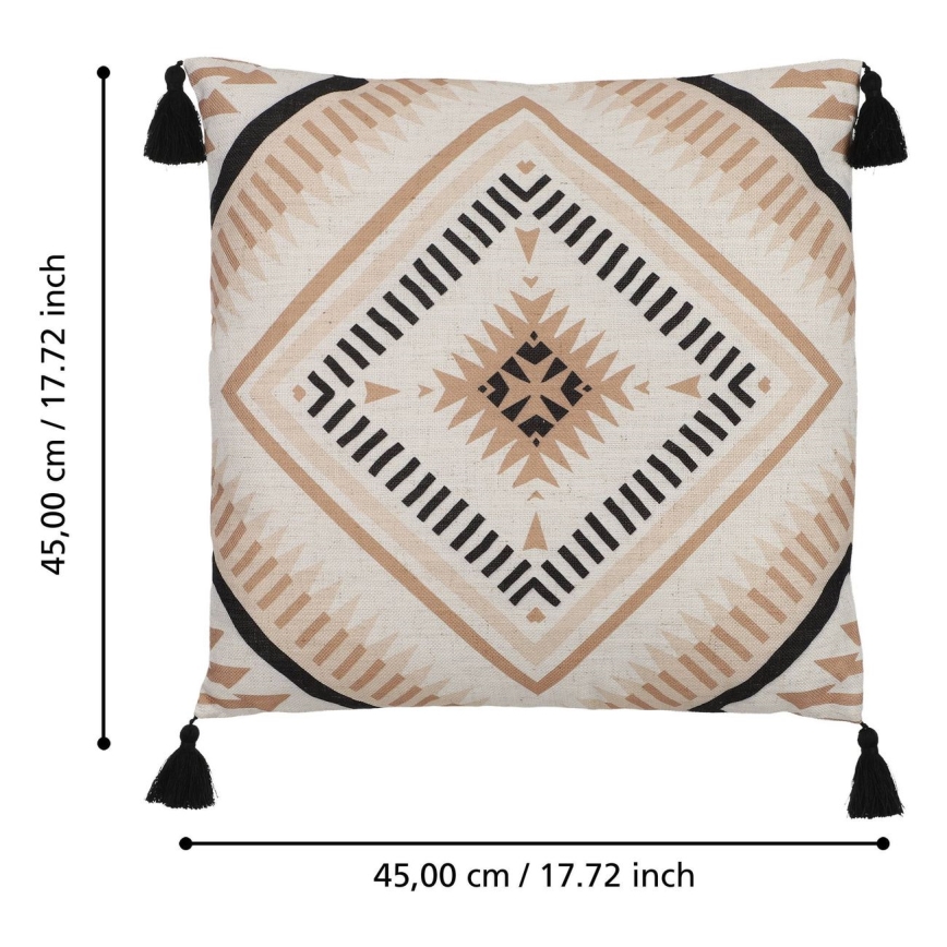 Eglo 420079 - CHEVERY Decorative Cushion 45 x 45 cm Beige/Black