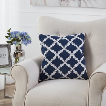 Eglo 420096 - BERHALA Decorative Cushion 45x45 cm Blue/White