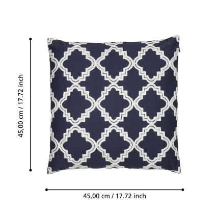 Eglo 420096 - BERHALA Decorative Cushion 45x45 cm Blue/White