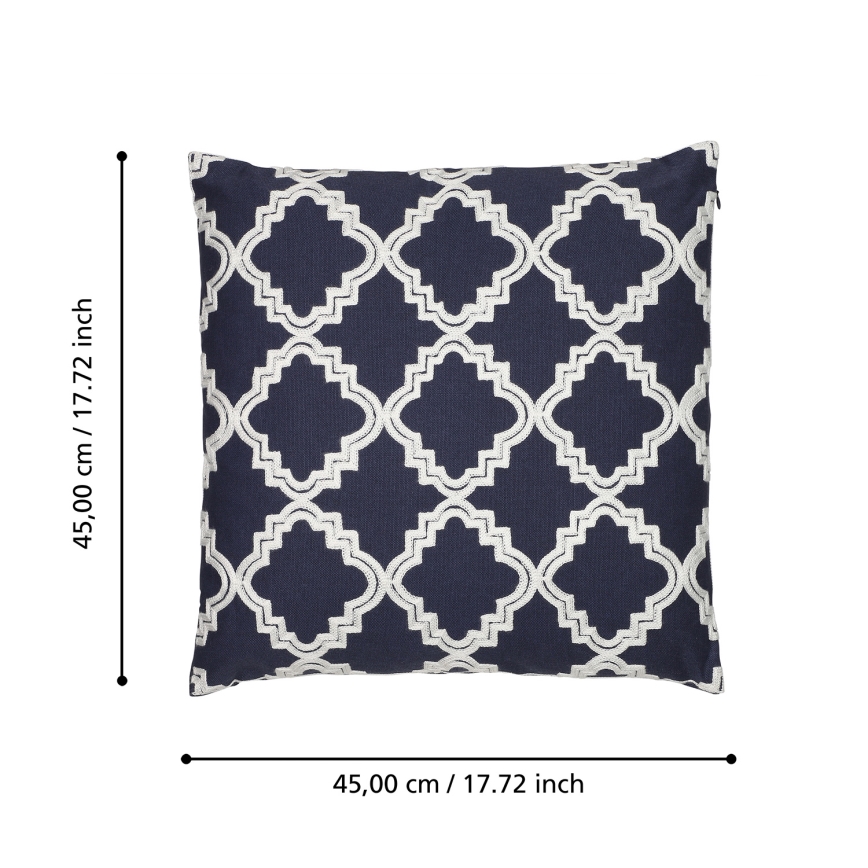 Eglo 420096 - BERHALA Decorative Cushion 45x45 cm Blue/White