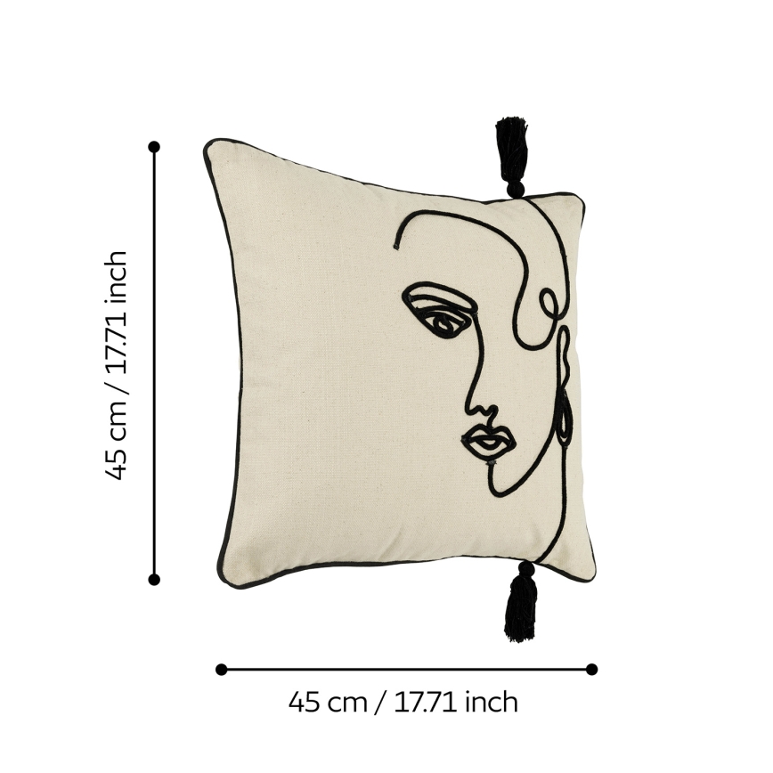 Eglo 420329 - Decorative Cushion CHEVERY 45x45 cm Cream/Black