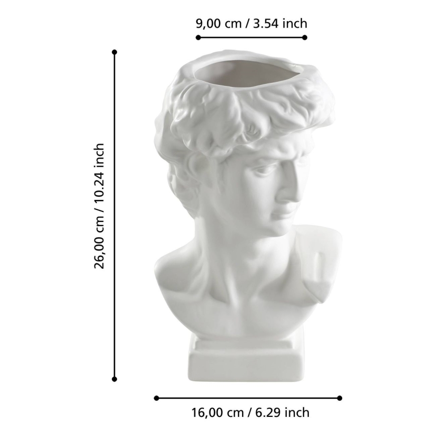 Eglo - Ceramic vase 26x16 cm white