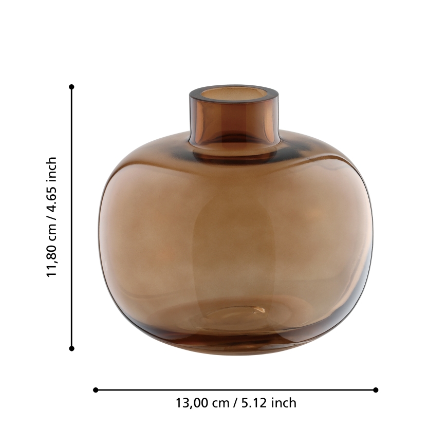 Eglo 421213 - SIRANANA Glass Vase 11.8 x 13 cm, Brown/Smoked