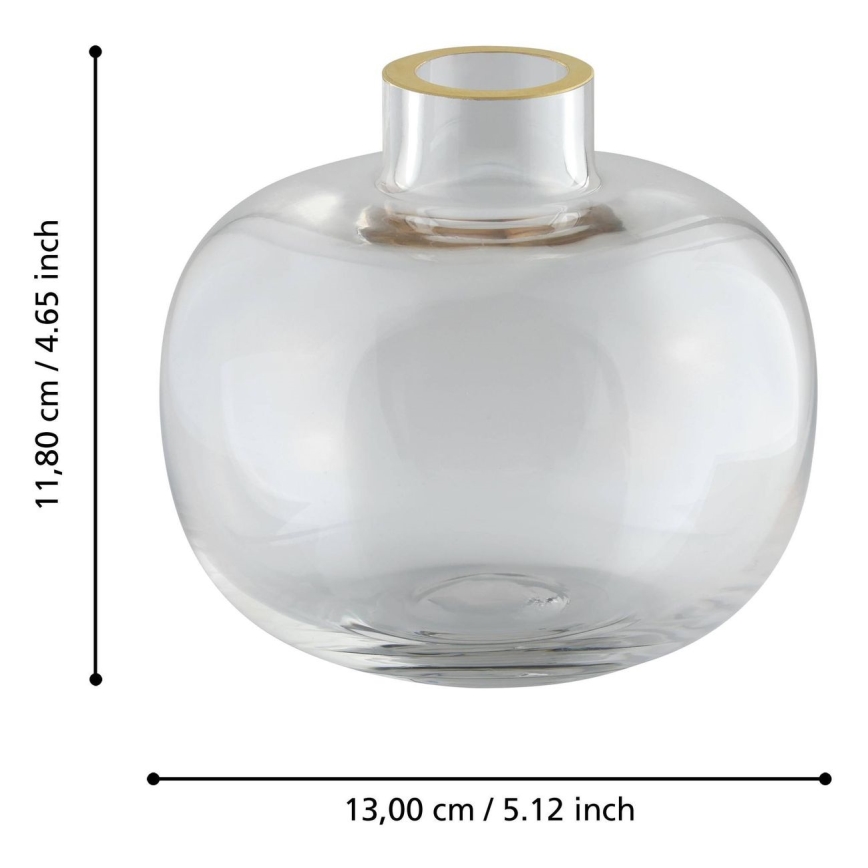 Eglo 421214 - SIRANANA 11.8 x 13 cm Glass Vase, Clear/Gold