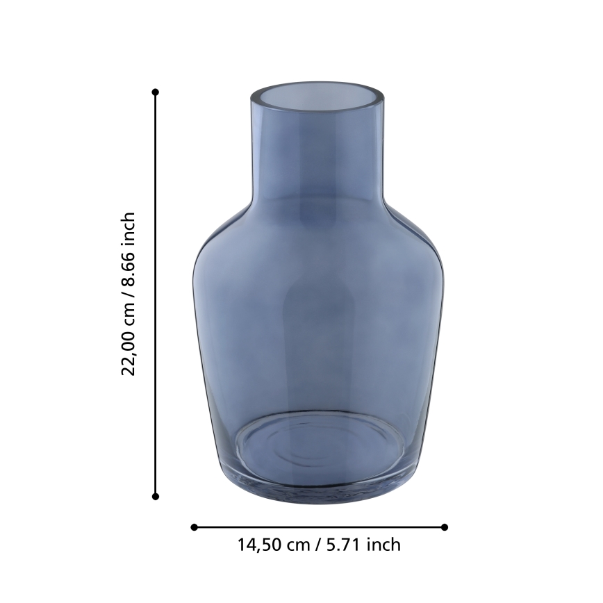 Eglo 421219 - SIRANANA Glass Vase 22 x 14.5 cm, Blue/Smoky