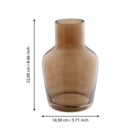 Eglo 421221 - SIRANANA Glass Vase 22x14.5 cm brown/smoky