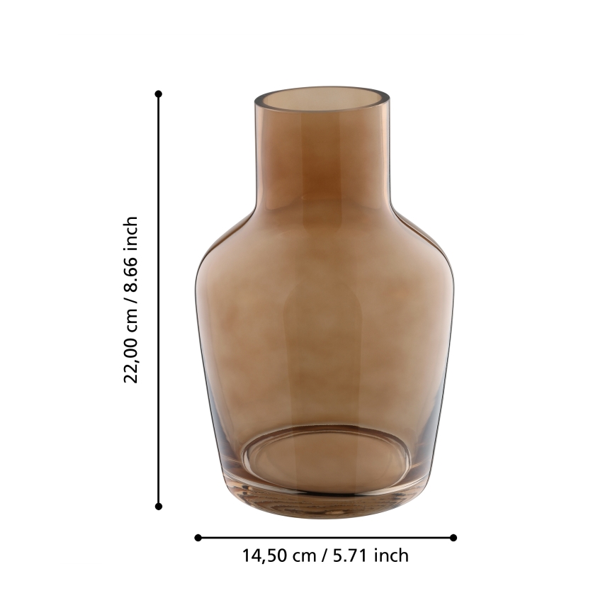 Eglo 421221 - SIRANANA Glass Vase 22x14.5 cm brown/smoky