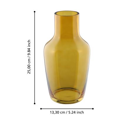 Eglo 421223 - SIRANANA glass vase 25x13,3 cm yellow/smoky