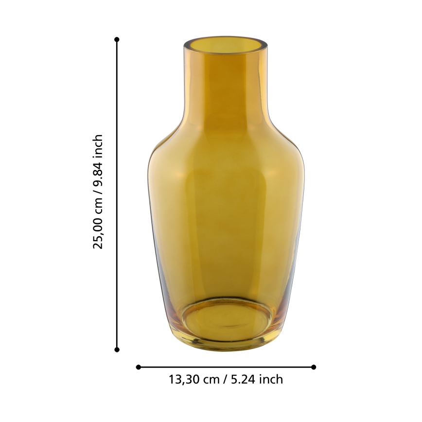 Eglo 421223 - SIRANANA glass vase 25x13,3 cm yellow/smoky