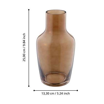 Eglo 421224 - SIRANANA Glass Vase 25x13.3 cm Brown/Smoky