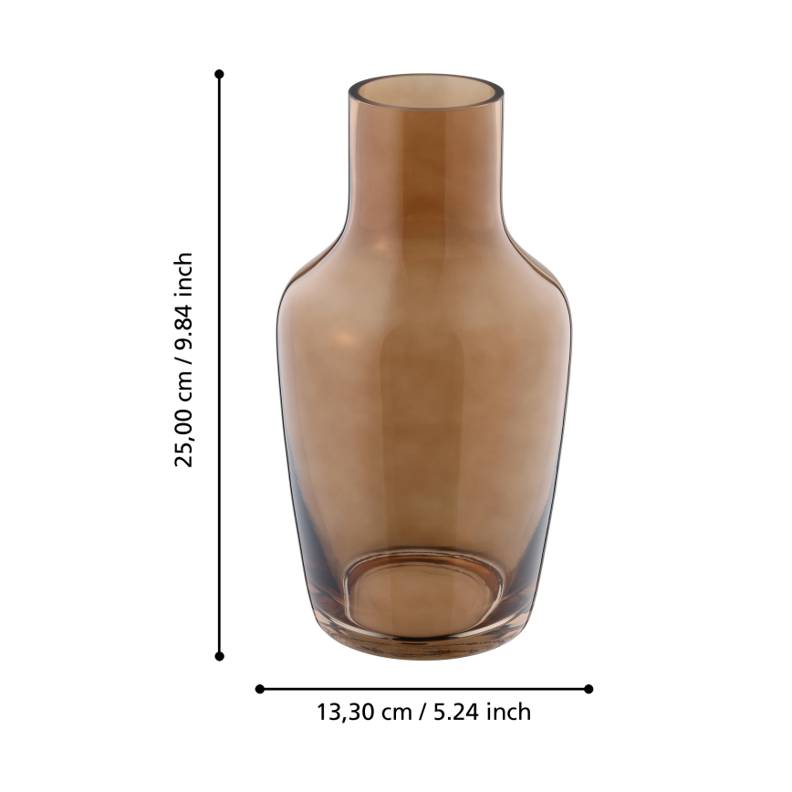 Eglo 421224 - SIRANANA Glass Vase 25x13.3 cm Brown/Smoky