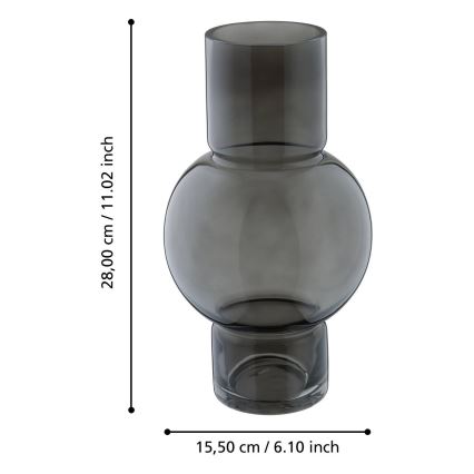 Eglo - Glass vase 28x15,5 cm black