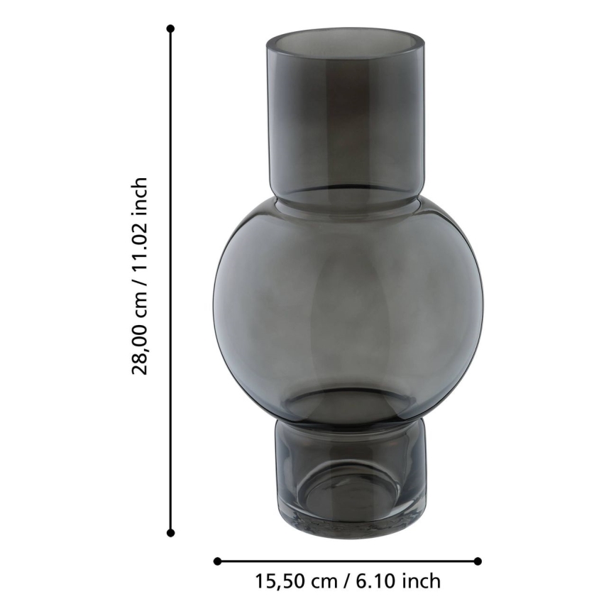 Eglo - Glass vase 28x15,5 cm black
