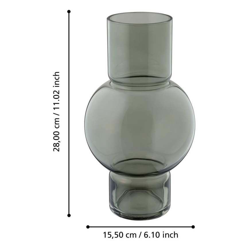 Eglo - Glass vase 28x15,5 cm green