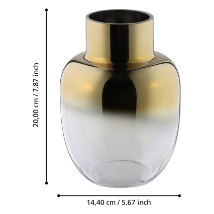 Eglo - Glass vase 20x14,4 cm gold