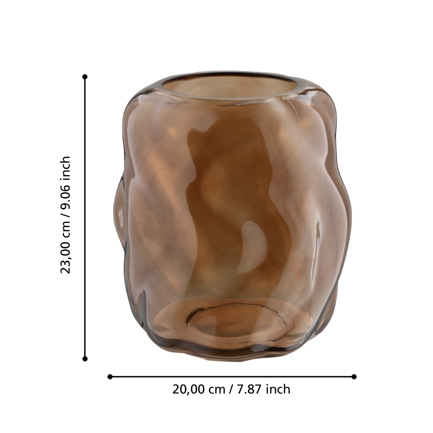 Eglo 421238 - MAROSAVA Glass Vase 23x20 cm Brown/Smoky