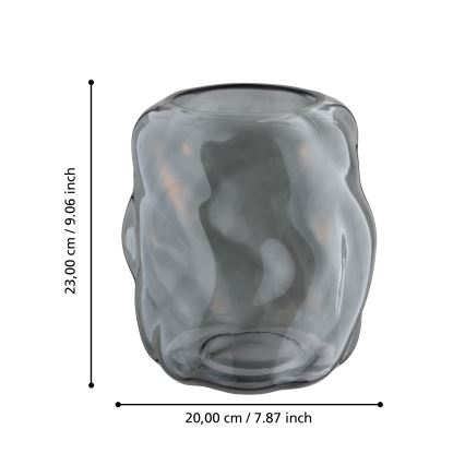 Eglo 421239 - MAROSAVA Glass Vase 23x20 cm Black/Smoked