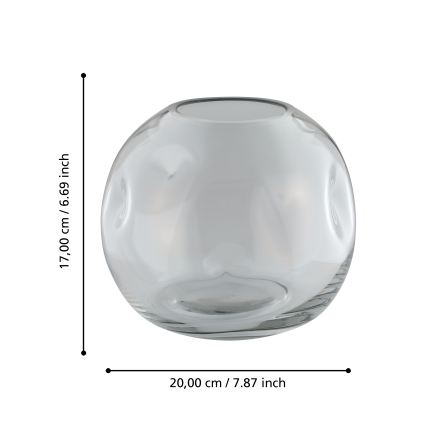 Eglo 421241 - Glass vase MAROSAVA 17x20 cm grey/smoky