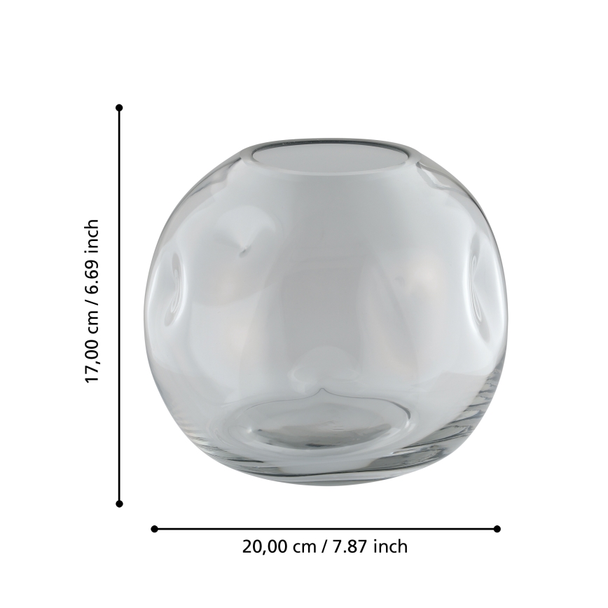 Eglo 421241 - Glass vase MAROSAVA 17x20 cm grey/smoky